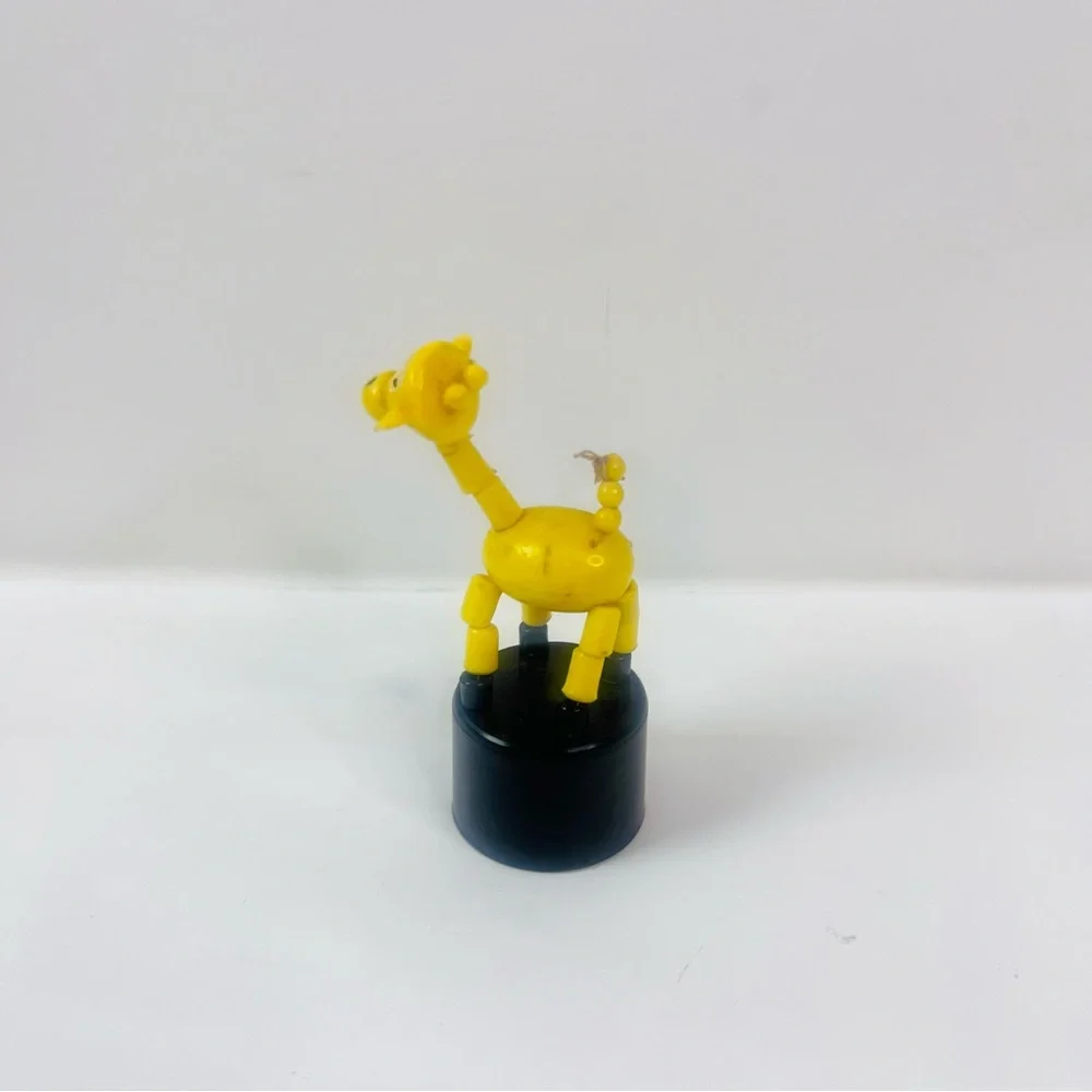 Vintage 1970s Yellow Cow Puppet Toy Made in Hong Kong Hard Plastic